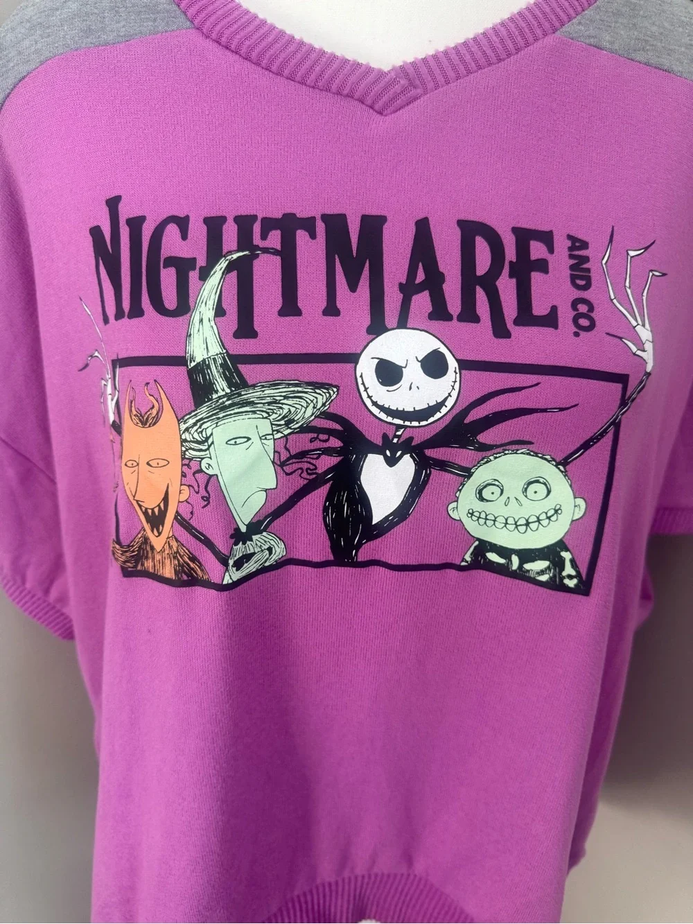 Disney Nightmare Before Christmas Sleep Shirt Pink Jack Skellington Women’s XL - Picture 2 of 9